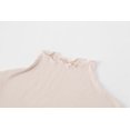 thumbnail image 3 of Lightweight Ruffle Mock Neck Tops Ribbed Lettuce Trim Soft Base Layer for Women, 3 of 6