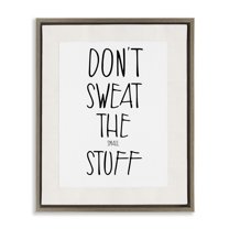 Stupell Industries Don't Sweat Small Stuff Inspirational Painting Brown Floater Framed Canvas Art Print Wall Art, 17 x 21