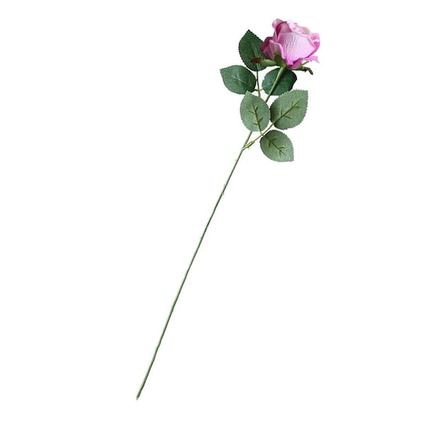 Elegante ramo de rosas artificiales para boda en casa, color rosa oscuro.
