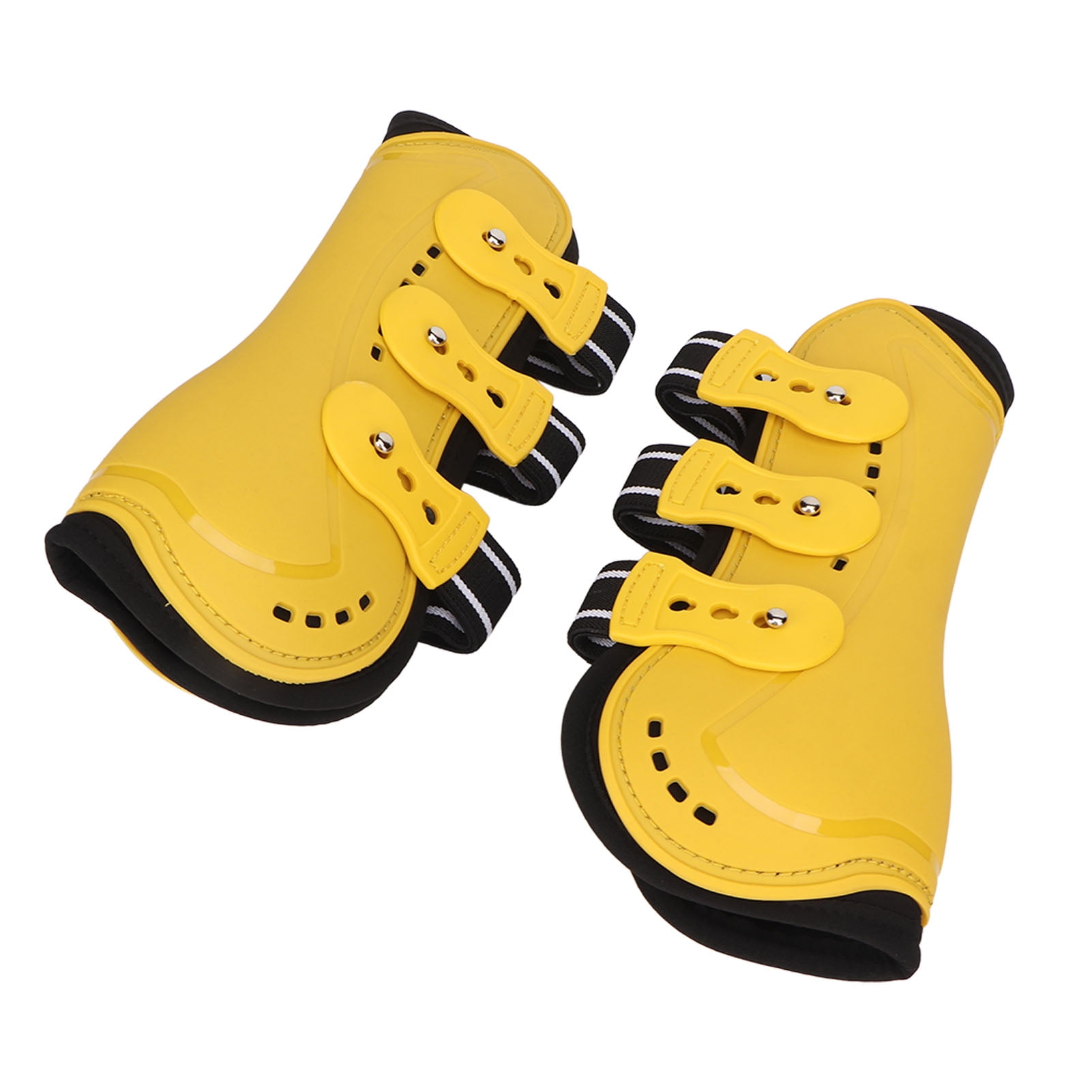 YAHHU 2Pcs Horse Tendon Boots Open Front Adjustable Breathable Equine Front Leg Guard for Training Jumping Riding Equestrian Care Yellow Large Size 9.84 inches / 25 cm Impact Protection