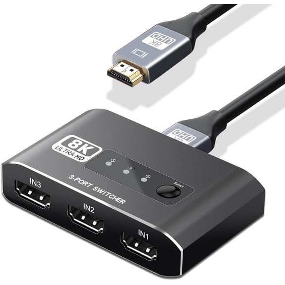 Combos HDMI Switch 3 in 1 Out, Compatible with 4K@120Hz & 8K@60Hz