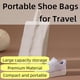 thumbnail image 2 of Bolsas de zapatos para viajes, juego de 3 bolsas de zapatos de viaje para empacar, bolsa de zapatos de viaje grande portátil con cierre esencial de viaje para mujeres y hombres, Ros, Moderno, 2 of 3