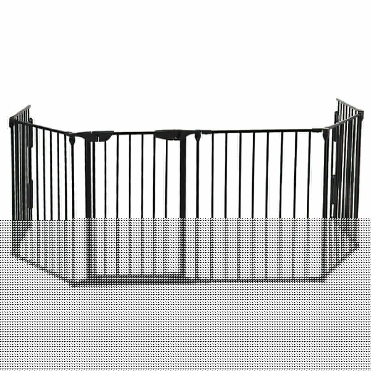 Kepooman 6 Panel Safety Kids Play Yard, Lightweight Panel Playpen Fireplac Fence with Gate for Toddler Child Pets - Black Kepooman 6 Panel Safety Kids Play Yard, Lightweight Panel Playpen Fireplac Fence with Gate for Toddler Child Pets - Black