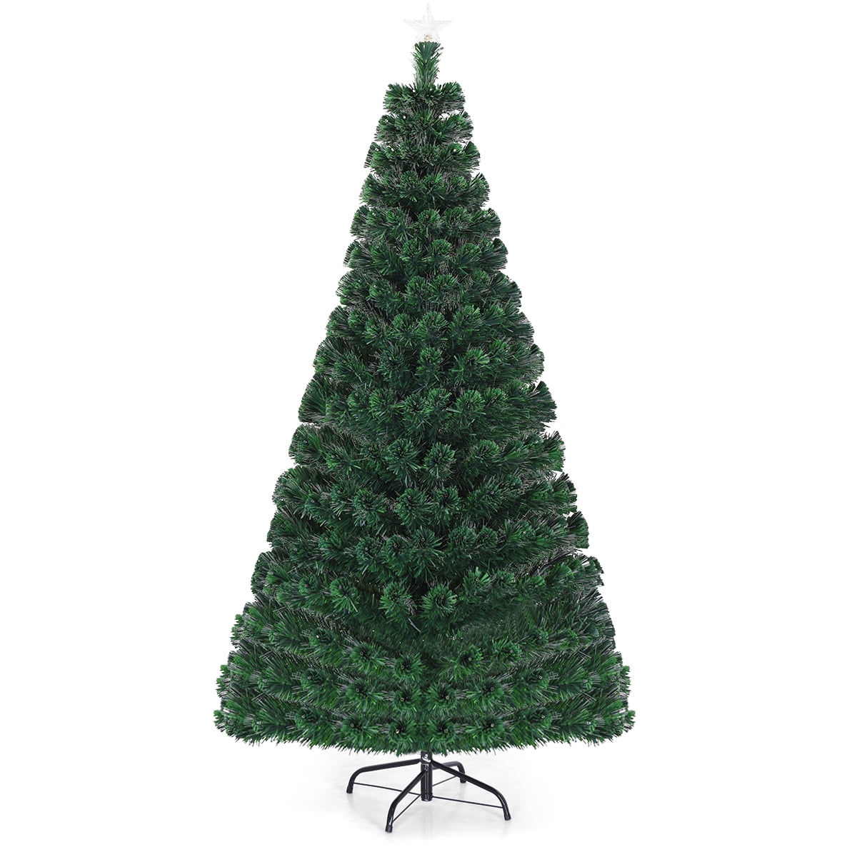 4/5/6/7ft Pre-Lit Fiber Optic Artificial Christmas Tree Led Lights Decorations 