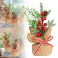thumbnail image 2 of Jierger 11.02 Inch Tiny Christmas Tree – Linen Small Artificial Tree with Realistic Needles for Indoor and Outdoor Decor Home Ornaments Collectible Christmas Trees Decorations, 2 of 9