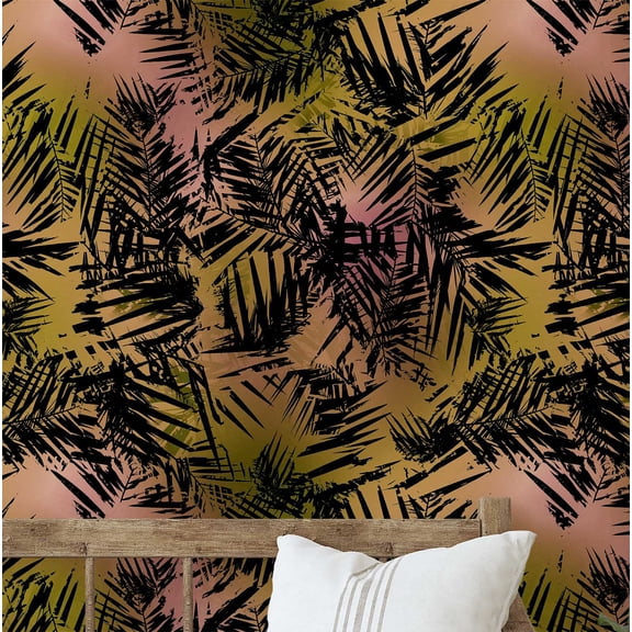 S4Sassy Tropical Wallpaper - Green Wall Covering, 25" x 120" Self-Adhesive Textured Vinyl Walls Paper, Decorative Wall Wrap, Easy DIY Walls Covering For Bedroom, Living Room, Living Space