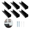 thumbnail image 4 of Advancent Soporte de discos de montaje en pared de 6 uds., estante de exhibición de pared de vinilo, soporte de marco de Metal con autoadhesivo para Decoración del hogar Negro transparente Advancent HA027896-02, 4 of 6
