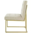 thumbnail image 3 of Contemporary Modern Urban Designer Dining Kitchen Room Side Chair, Fabric Metal Steel, Gold Beige, 3 of 8
