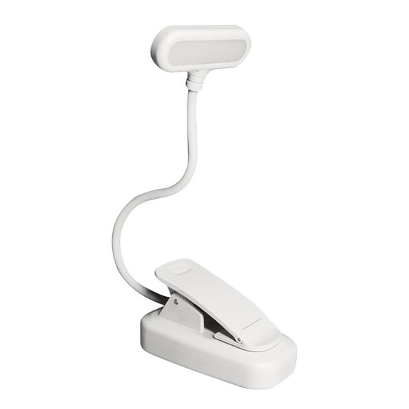 Kedshhgu Bedside Reading Lamp Clip On Headboard, 360 Degree Gooseneck Design, Clamp Light, Available Batteries, for Bedroom and Office Home Lighting, White