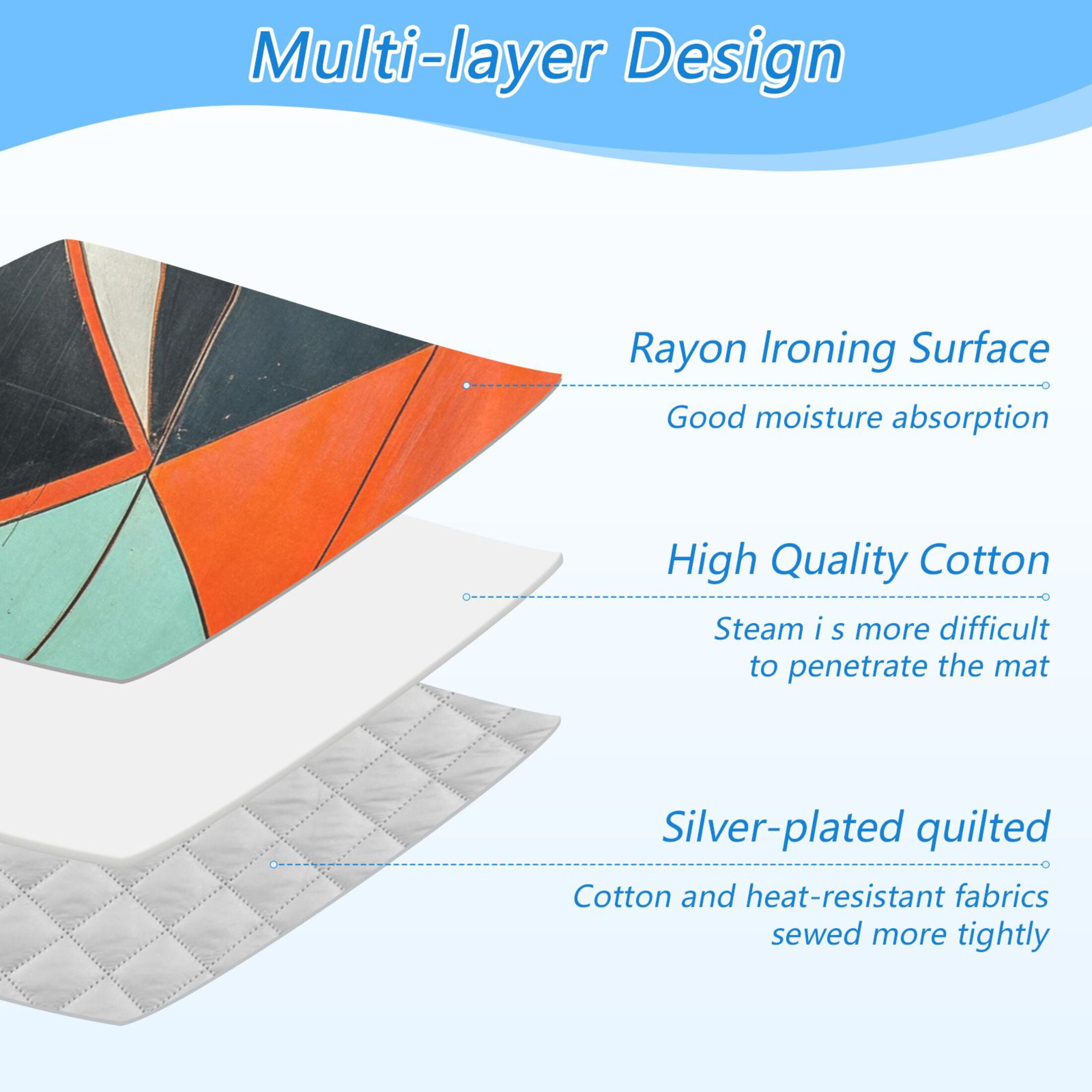 Abstract Minimalist Geometric Design Ironing Mat Blanket for Table Top Travel Portable Ironing Board Pad 47.2x27.6 Inch