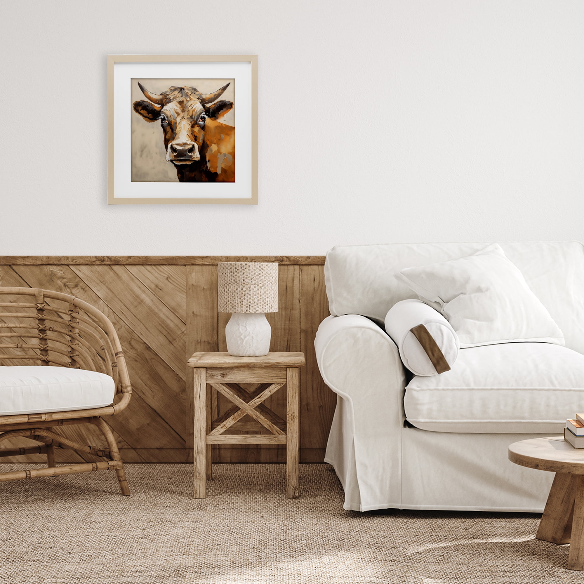 Stupell Industries Beautiful Brown Bovine Birch Framed Print Under Glass, design by Creative Studio