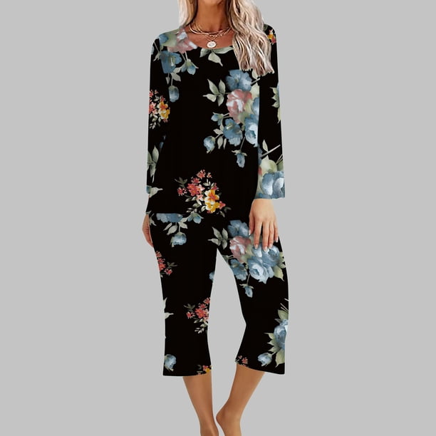 ICHUANYI Liquidación Conjunto de pijama cómodo de dos piezas de manga larga con cuello redondo para mujer de 2 piezas Conjunto deportivo ICHUANYI WER202308244199