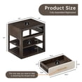 thumbnail image 3 of Morden Fort Wood Nightstand Espresso Finish, Modern Bedside Table with Removable Drawer for Bedroom, Living Room, 3 of 9