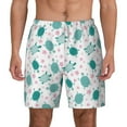 thumbnail image 3 of Uemuo Sea Turtle Pattern Mens Swim Trunks Quick Dry Board Shorts with Mesh Lining, Stretch Beach Shorts Quick Dry No-Chafing Board Shorts-Large, 3 of 9