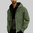 thumbnail image 4 of SDNall Men's Fleece Lined Hooded Jacket, Soft Plush Long Sleeve Zip Up Casual Coat for Winter & Fall, 4 of 6