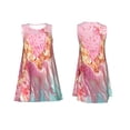 thumbnail image 7 of Goofa Abstract Pink Gold Splash for Summer Dresses for Women – Beach Floral Sundress, Casual Pockets Boho Tank Dress for Hot Days, 7 of 7