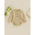 thumbnail image 2 of Cenuakty Baby Knit Romper, Long Sleeve Crew Neck Solid Fall Winter Bodysuit for Girls Boys, 2 of 8