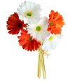 thumbnail image 1 of Paquete de crisantemo artificial Flor de simulación PU Decoración floral Paquete de flores falsas Decoración para el hogar, Naranja Blanco Vogacara HA7497-08B, 1 of 6