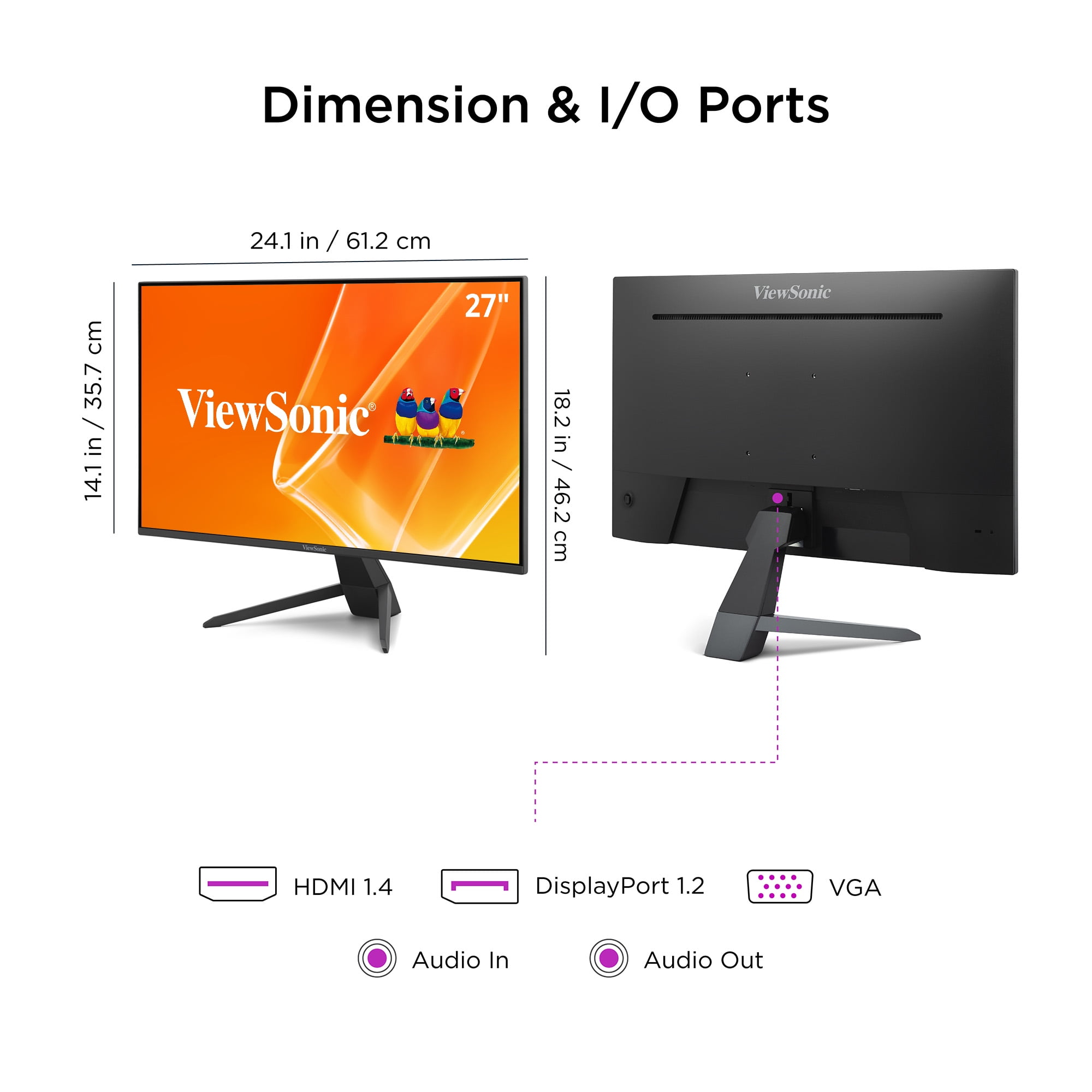 ViewSonic VX2770-MHD 27" 1080p IPS Monitor - 120Hz, 1ms, Variable Refresh Rate