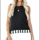 thumbnail image 1 of Suéter de Punto de Verano para Mujer, Camiseta Sin Mangas con Cuello Redondo de Crochet, Blusa Informal Sin Mangas con Aberturas Negro M, 1 of 10