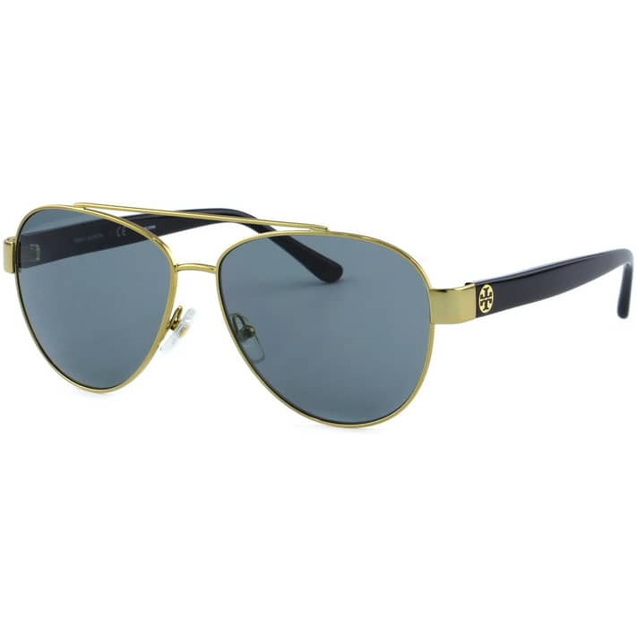 Tory Burch Women's Gold-Tone/Black Aviator Sunglasses - TY6079-316087-57 -  