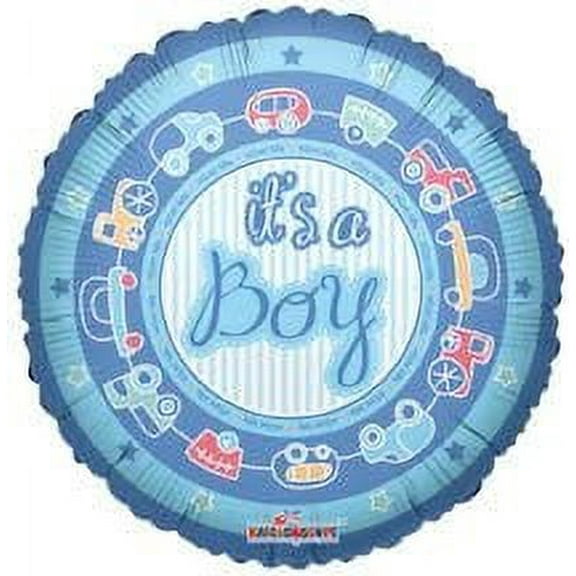 18"" Sl It?S A Boy On Circle Balloon New