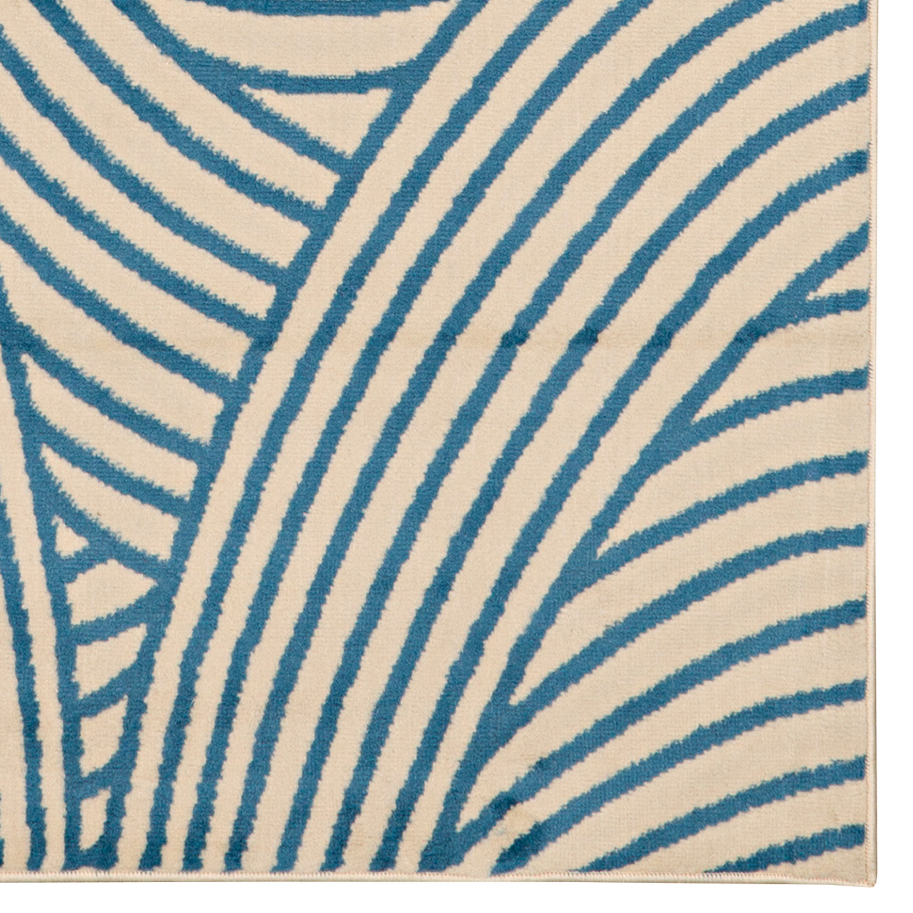 Capri Binya Area Rug Bone Blue 4x7 Transitional Design 100% Polypropylene