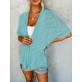 thumbnail image 5 of Merokeety Womens Summer Lightweight Kimono Cardigan Short Sleeve Beach Cover Ups LakeBlue S, 5 of 8