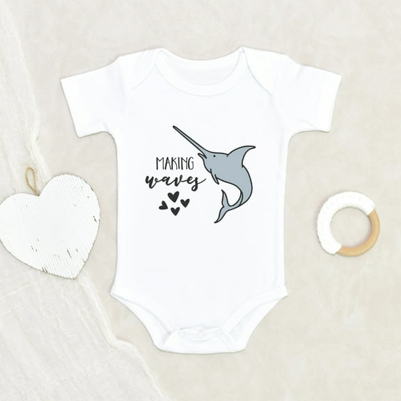 Newbabywishes - Cute Makes Waves Animals Baby Clothes for Boys and Girls - Swordfishes Baby Clothing