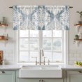 thumbnail image 2 of Vintage White Beige Floral Tier Curtains, Abstract Art Flower Light Filtering Kitchen Curtains, 2Pcs Rod Pocket Half Window Treatments Panels for Sink Cafe Cabinet Camper 27.5x24 Inches, 2 of 9