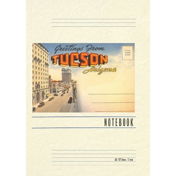 Vintage Lined Notebook Greetings from Tucson, Arizona, (Paperback)