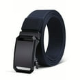 thumbnail image 2 of Xinwanna Webbing Automatic Buckle Belt Adjustable Length Farmers Security Guard Waistband Holeless Outdoor Belt (Black), 2 of 13
