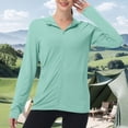thumbnail image 6 of Oiangi Womens Hoodie Jackets with Zipper Pockets Sun Protection SPF Athletic Shirts Long Sleeve Full Zip Workout Tops Mint Green XL, 6 of 7
