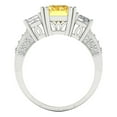thumbnail image 4 of 4.27 ct Emerald Cut Natural Citrine 3 Stone 14K White Gold Womens Engagement Ring, 4 of 5