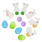 HOOWIFFY Easter Bunny Ornaments Durable Resin for Cake Toppers and Decor