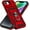 Red, variant on MYKOMI Compatible with iPhone 16e Back Case with TPU Bumper 360 Degrees Metal Ring Stand Heavy Duty Military Grade Protection Hybrid Shockproof Case for iPhone 16e 6.1''