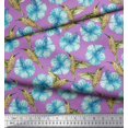 thumbnail image 2 of Soimoi Silk Fabric Hummingbird & Floral Printed Craft Fabric by the Yard 42 Inch Wide, 2 of 3