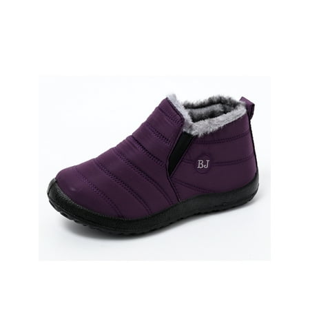 

Avamo Waterproof Booties Shoes Plush-lined Warm Ankle Snow Boots For Unisex