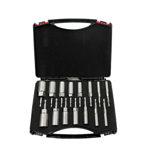 15 Pcs Power Nut Driver Drill Bit Set 5.5 19mm Chrome Vanadium