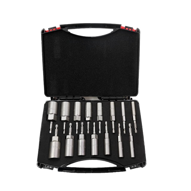 Juego de 15 brocas para destornillador de tuercas eléctricas de 5,5 a 19 mm, juego de llaves hexago MABOTO Llave de vaso