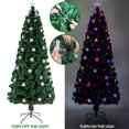 thumbnail image 4 of 7FT Pre-lit Christmas Tree Fiber Optic Artificial Christmas Tree with Metal Stand, 290 Branches, for Indoor Home Holiday Decor, 4 of 9