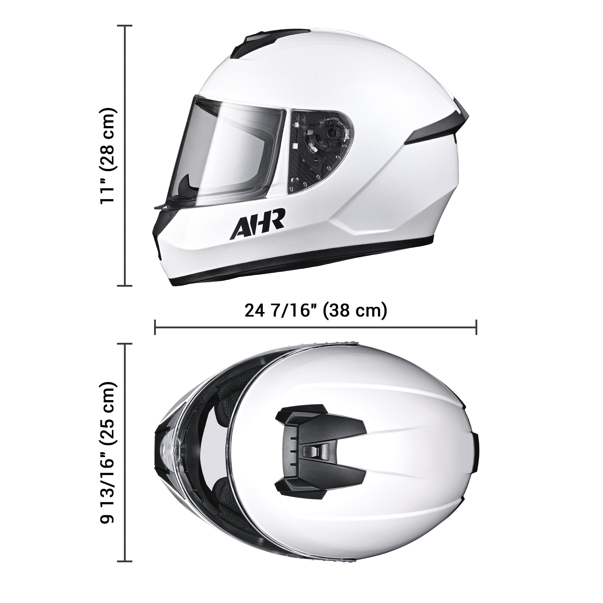 AHR RUN-F3 Full Face Motorcycle Helmet Adult DOT Lightweight Street Bike Touring Racing XL