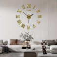 thumbnail image 1 of 3D Acrylic Digital Wall Clock: 40cm Round, Roman Numerals, Mirror, Quartz, Self-Stick, 1 of 9