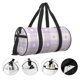 thumbnail image 3 of Fotbe Floral Purple Buffalo Plaid Bolsa Deportiva de Lona Plegable con Estampado, Bolsa de Gimnasio con Bolsillo Seco/Húmedo, Bolsa de Viaje Ultraligera de Gran Capacidad, 3 of 6