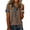 #851Brown, variant on Womens Denim Collar Tops Waffle Knit Short Sleeve Casual Oversized Henley Shirts