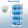 thumbnail image 2 of Glass Display Cabinet, 4-Tier Curio Cabinets with 3 Color Lights, Corner Curio Cabinets for Collectibles/Toys/Books, Storage Cabinets with Human Body Sensor & Charging Ports for Living Room, 2 of 7