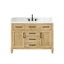 Altair-13 48" Single Bathroom Vanity in with Grain White Engineered Stone Countertop