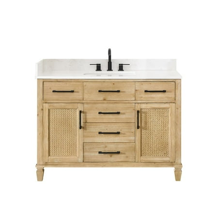 Altair-13 48" Single Bathroom Vanity in with Grain White Engineered Stone Countertop