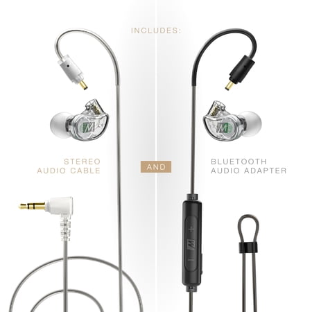 UPC: 0616312624911 | MEE audio M6 PRO Musicians  In-Ear Monitors Wired + Wireless Combo Pack w/ Cable + Bluetooth Adapter (Clear)