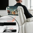 thumbnail image 6 of SCRAWLGOD Christmas Cat Santa Claus Elk Moon Print 2 Piece Recliner Headrest Protector, PU Waterproof Headrest Cover, Recliner Headrest Cover for Home,Living Room Decoration 17x27in, 6 of 7